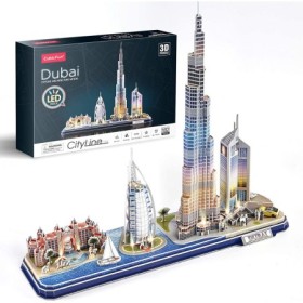 Marile Arhitecturi ale lumii Puzzle 3D cu led Dubai 182 piese